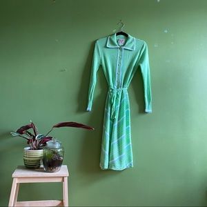 Vintage knit shirt dress.